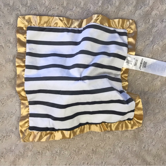 Disney Baby Minnie Mouse Little Star Lovey Security Blanket Gray White Gold Dots - Picture 2 of 4